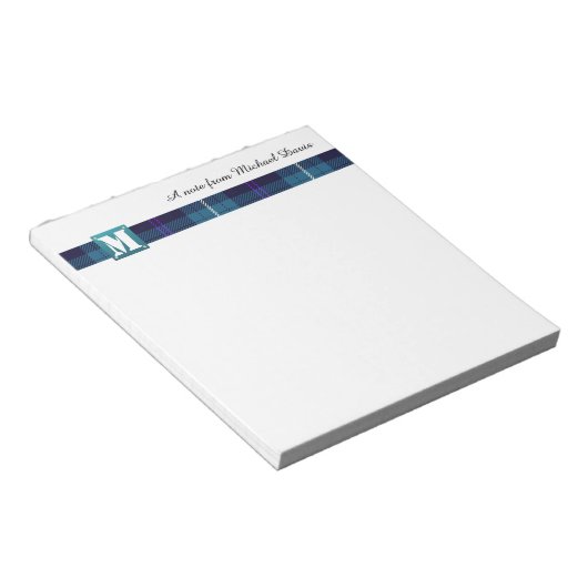 Moderne Monogram Professionele Manuscript Naam Tar Notitieblok (Schuin)