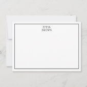 Moderne Monogram Professionele Naam Zwart Wit Notitiekaartje (Voorkant)