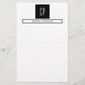 Moderne monogram professionele platina Eenvoudige  Briefpapier (Voorkant)