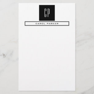 Moderne monogram professionele platina Eenvoudige  Briefpapier