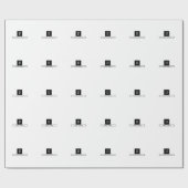 Moderne monogram professionele platina Eenvoudige Cadeaupapier (Vlak)