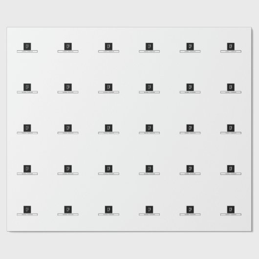 Moderne monogram professionele platina Eenvoudige  Cadeaupapier (Vlak)