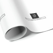 Moderne monogram professionele platina Eenvoudige Cadeaupapier (Rol Hoek)