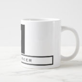 Moderne monogram professionele platina Eenvoudige  Grote Koffiekop (Rechts)