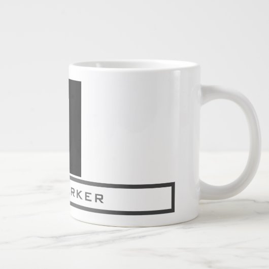 Moderne monogram professionele platina Eenvoudige Grote Koffiekop (Rechts)