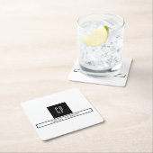 Moderne monogram professionele platina Eenvoudige  Kartonnen Onderzetters (Insitu)