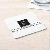 Moderne monogram professionele platina Eenvoudige  Kartonnen Onderzetters (Schuin)