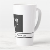 Moderne monogram professionele platina Eenvoudige  Latte Mok (Rechterhoek)