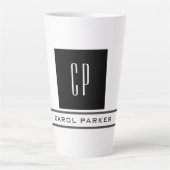 Moderne monogram professionele platina Eenvoudige Latte Mok (Voorkant)