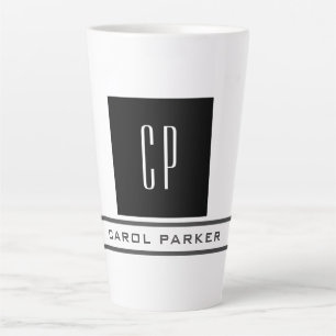 Moderne monogram professionele platina Eenvoudige Latte Mok