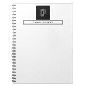 Moderne monogram professionele platina Eenvoudige  Notitieboek (Voorkant)