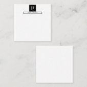 Moderne monogram professionele platina Eenvoudige  Notitiekaartje (Voorkant / Achterkant)