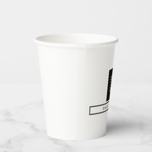 Moderne monogram professionele platina Eenvoudige  Papieren Bekers (Rechts)