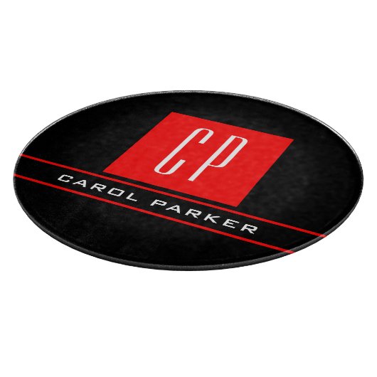 Moderne monogram professionele platina Eenvoudige  Snijplank (Hoek)