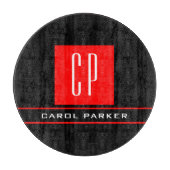 Moderne monogram professionele platina Eenvoudige  Snijplank (Voorkant)