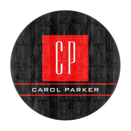 Moderne monogram professionele platina Eenvoudige  Snijplank (Voorkant)