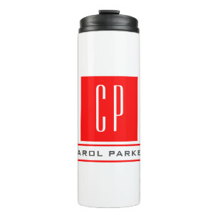 Moderne monogram professionele platina Eenvoudige  Thermosbeker