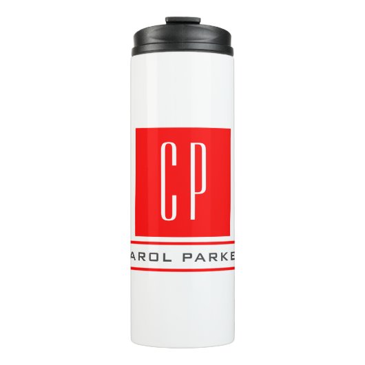 Moderne monogram professionele platina Eenvoudige  Thermosbeker (Voorkant)