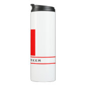 Moderne monogram professionele platina Eenvoudige  Thermosbeker (Geroteerd rechts)