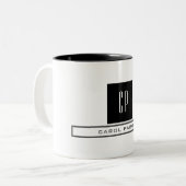 Moderne monogram professionele platina Eenvoudige  Tweekleurige Koffiemok (Voorkant links)