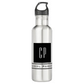 Moderne monogram professionele platina Eenvoudige  Waterfles (Voorkant)