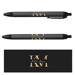 Moderne Monogram Professionele Zwarte Goud Marketi Inkt Pen
