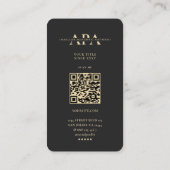 Moderne Monogram Prothetische Prothesist Zwart Gou Visitekaartje (Achterkant)