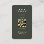 Moderne Monogram Prothetist Orthotist Donkergroen Visitekaartje (Achterkant)