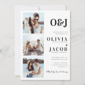 Moderne monogram QR-code bruiloft Kaart (Voorkant)