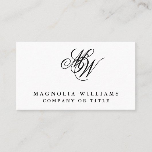 Moderne Monogram QR Code Minimalist Business Visitekaartje (Voorkant)