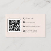 Moderne Monogram QR Code Minimalist Business Visitekaartje (Achterkant)