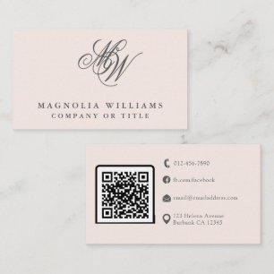 Moderne Monogram QR Code Minimalist Business Visitekaartje