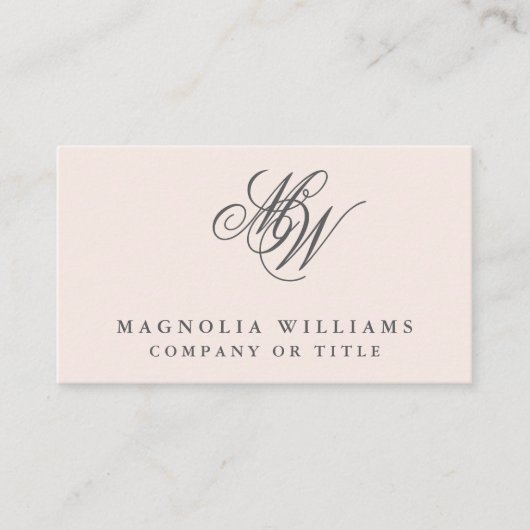 Moderne Monogram QR Code Minimalist Business Visitekaartje (Voorkant)