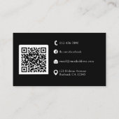 Moderne Monogram QR Code Minimalist Business Visitekaartje (Achterkant)