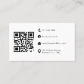 Moderne Monogram QR-code Minimalistische Zakelijke Visitekaartje (Achterkant)
