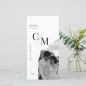 Moderne Monogram QR Save the Date Trouwkaart. (Staand voorkant)
