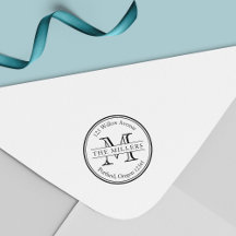 Moderne Monogram Rand Naam Terugkeeradres