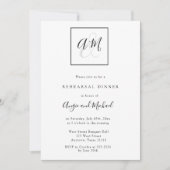 Moderne monogram repetitie binnenste uitnodigingen (Voorkant)