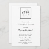 Moderne monogram repetitie binnenste uitnodigingen (Voorkant / Achterkant)