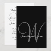 Moderne Monogram Repetitie Diner Uitnodiging (Voorkant / Achterkant)