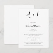 Moderne monogram repetitie dineruitnodigingen kaart (Voorkant / Achterkant)
