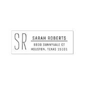 Moderne Monogram retour adres stempel (Afrduk)