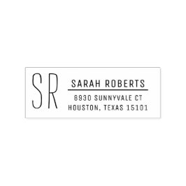 Moderne Monogram retour adres stempel