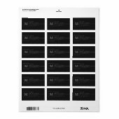 Moderne Monogram Retouradres Etiket (Full Sheet)