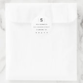 Moderne monogram retouradres label sticker (Tas)