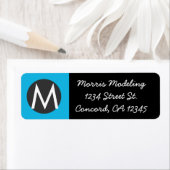 Moderne monogram retouradreslabels etiket (Insitu)