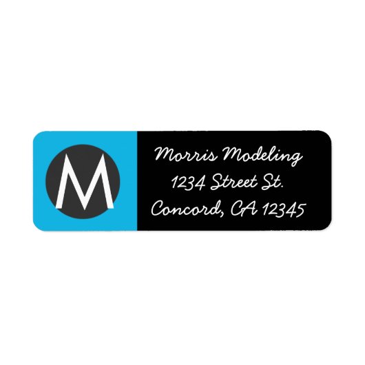 Moderne monogram retouradreslabels etiket (Voorkant)