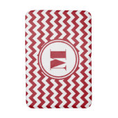 Moderne Monogram Rode Chevron Stripes Badmat (Voorkant Verticaal)