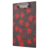 Moderne Monogram Rode Esbladgrijs Klembord (Links)