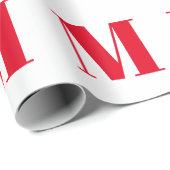 Moderne monogram rode, witte initiaal letter cadeaupapier (Rol Hoek)